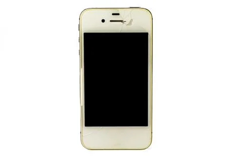 Modern smartphone with broken screen Stock Photos