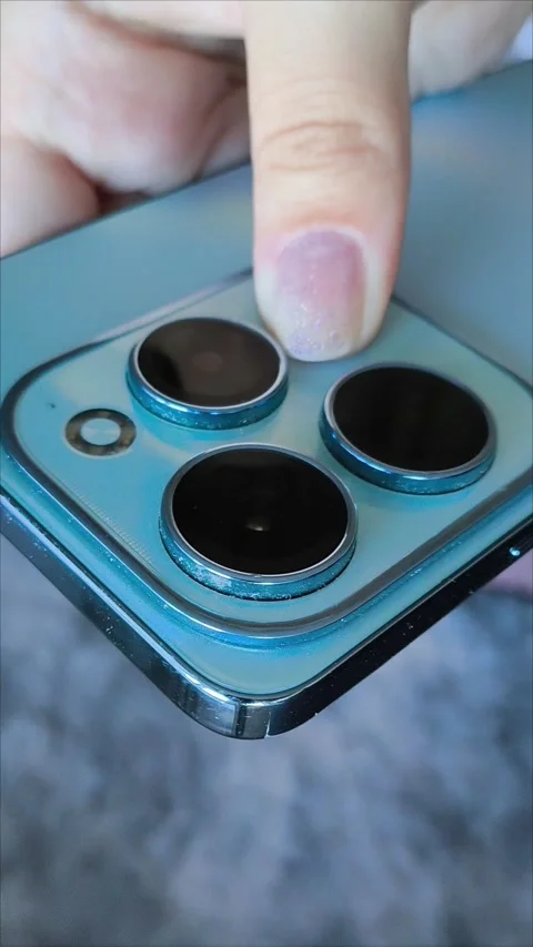 Modern smartphone camera lens, macro view Stock Footage 313355515