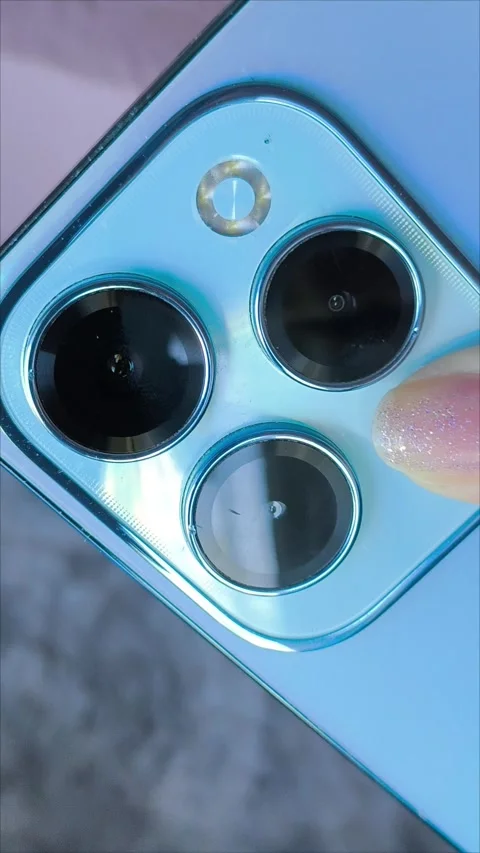 Modern smartphone camera lens, macro view Stock Footage 313355551