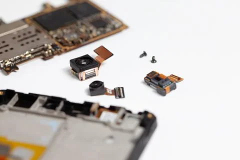 Modern smartphone components background Stock Photos