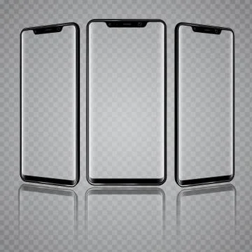 Modern Smartphone with different angles of view and Transparent Screens. High Stock Illustration