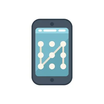 Modern smartphone displaying pattern password for security access Illustrazione stock