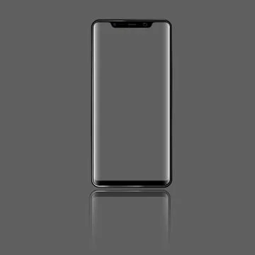 Modern Smartphone with front view and Transparent Screen. High detailed vector Stock Illustration