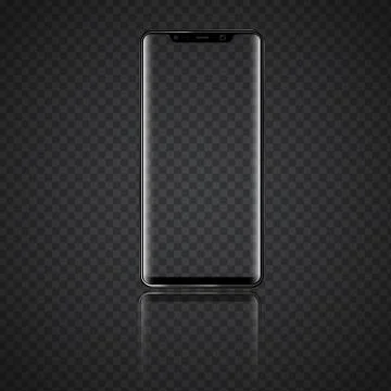 Modern Smartphone with front view and Transparent Screen. High detailed vector Stock Illustration