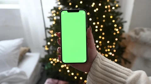 Modern smartphone in hand with green screen chromakey  Stock Footage 166179074