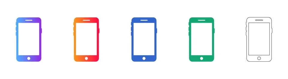 Modern Smartphone Interface Icons Set Illustrazione stock