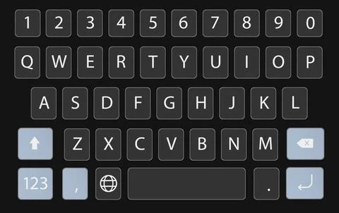 Modern smartphone keyboard interface with sleek keypad design. Mobile phone Stock Illustration