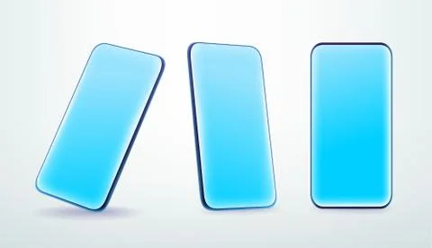 Modern smartphone layered vector mock-up in trendy 3d comic style. Place your Stock Illustration
