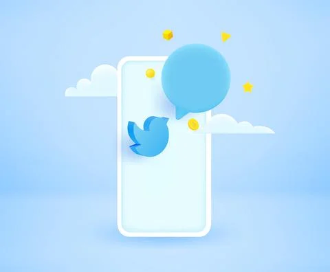 Modern smartphone with message application icon with speech cloud. 3d vector  Stock Illustration