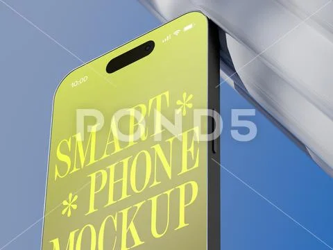 Modern Smartphone Mockup with Editable Screen in Tech Architecture PSD Template