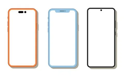 Modern smartphone mockup frame set Stock Illustration