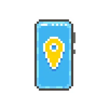Modern smartphone with navigator marker on display	 Illustrazione stock
