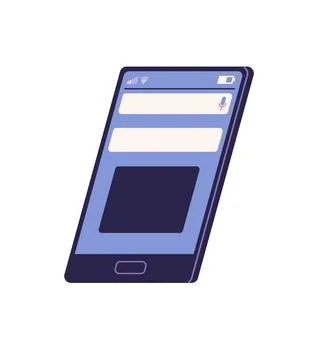 Modern Smartphone, Showing User Interface with Search and Messaging Feature.. Stock Illustration