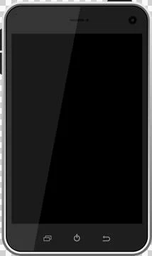 Modern smartphone with a sleek design featuring a black screen, rounded edg.. Stock Illustration