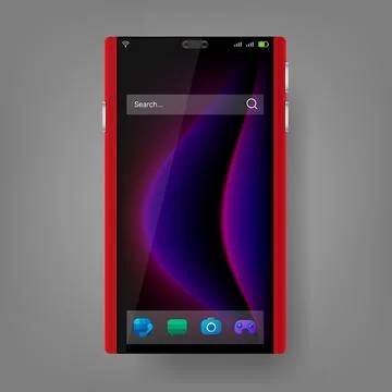 Modern Smartphone User Interface Mockup Design Template Stock Illustration