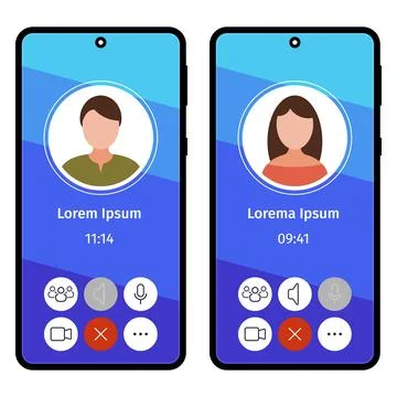 Modern Smartphone Video Call Interface イラスト素材
