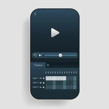 Modern Smartphone Video Editor App Interface Mockup Stock Illustration