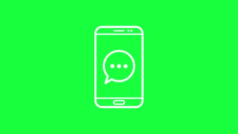 Modern smartphone with WhatsApp logo on screen against green background Stock Footage 331508730
