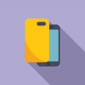 Modern smartphone with yellow case Stock Illustration