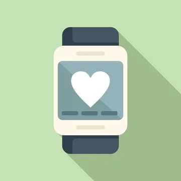 Modern smartwatch icon flat vector. Sport data run Stock Illustration