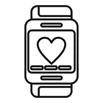 Modern smartwatch icon outline vector. Sport data run Stock Illustration