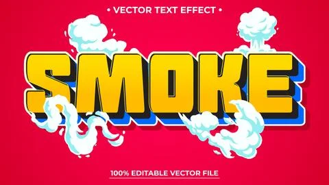 Modern Smoke editable text style effect illustrator, vector design template Ilustración de archivo