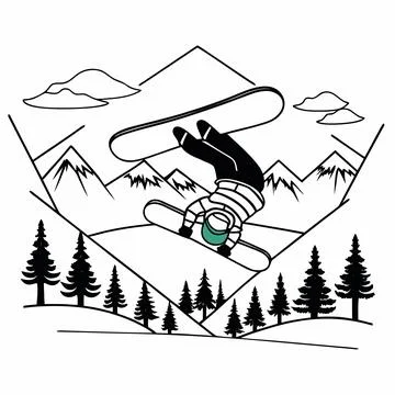 Modern Snowboard Flat Vector Icon Stock Illustration