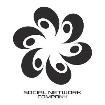 Modern social group logo Stock Illustration