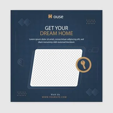 Modern Social Media Editable Minimal Square Banner Poster Design Template Stock Illustration