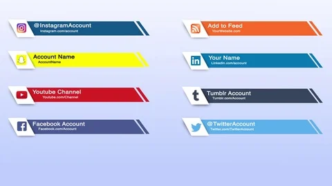 Modern Social Media Lower Thirds AE Template Stock After Effects