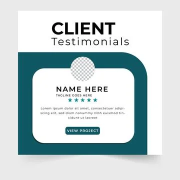 Modern social media template for client testimonials with star rating Stock Illustration