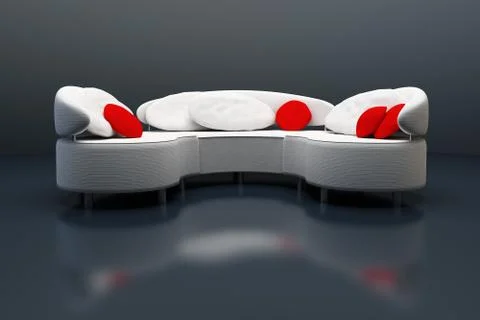 Modern sofa 3D rendering Illustrazione stock