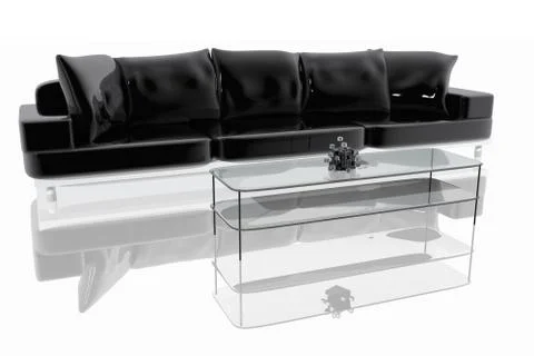 Modern sofa and table Stock Illustration