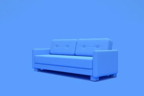 Modern sofa, couch isolated on a pastel blue living room Stock Illustration