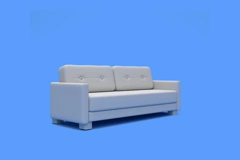 Modern sofa, couch isolated on a pastel blue living room Stock Illustration