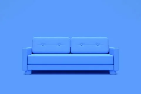 Modern sofa, couch isolated on a pastel blue living room Stock Illustration