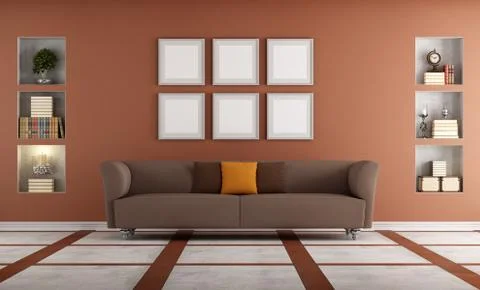 Modern sofa in a elegant interio Stock Illustration