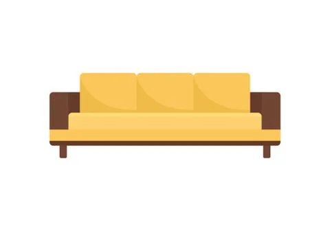 Modern sofa icon in flat style 스톡 일러스트