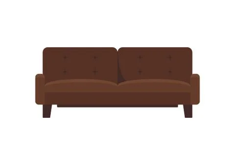 Modern sofa icon in flat style Stock Illustration