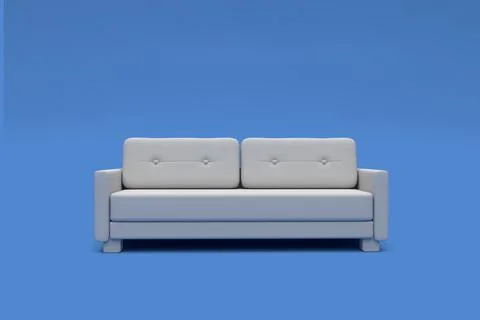 Modern sofa isolated on a pastel blue living room Stock Illustration