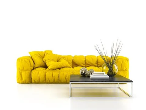 Modern sofa isolated on white background 3D rendering イラスト素材