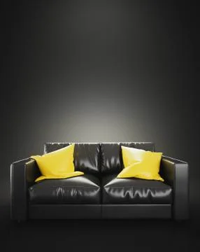 Modern sofa. Luxury Modern Living Room, 3d rendering illustration Stock Illustration