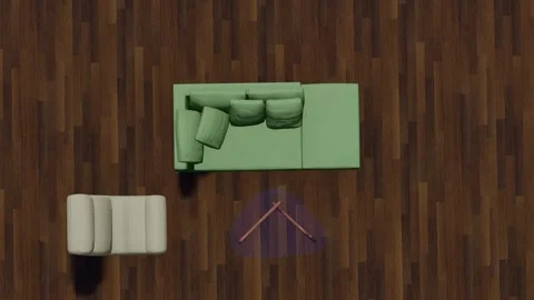 Modern Sofa view from top animation video Stock Footage 265531426