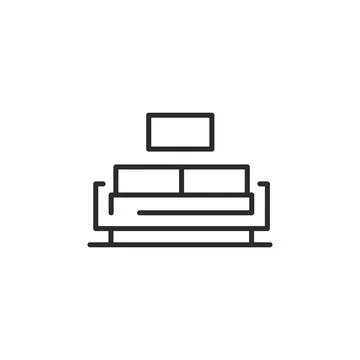 Modern Sofa with Wall Art Icon Stock Illustration