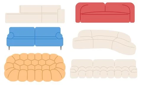 Modern Sofas Collection Flat Illustration Set Stock-Illustration