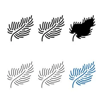 Modern soft feather fluffy color icon vector Stock Illustration