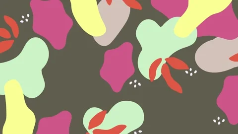 Modern softly curvy leafy patterns with gentle calming colors seamless 4k video Video stock 324832691