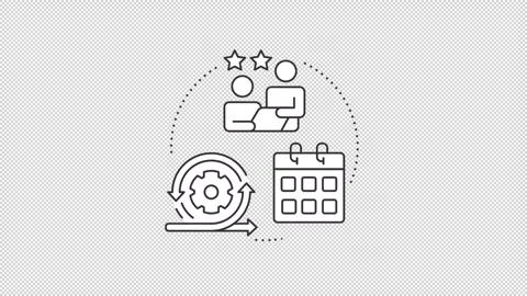 Modern software engineering frameworks animated line concept icon set Stock Footage 345259661
