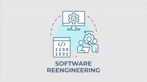 Modern software engineering methodologies blue concept icons animation set Stock Footage 337937221
