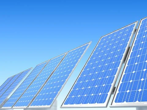 Modern Solar panel on white background (done in 3d) Stockillustratie